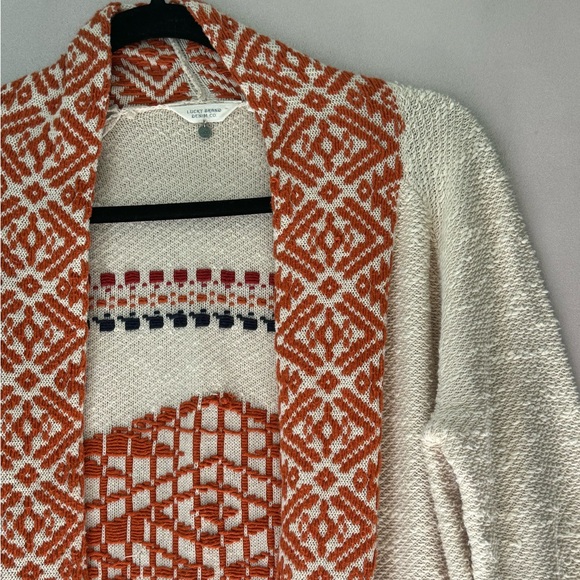 Lucky Brand Sweaters - Lucky Brand Linen Cotton Embroidered Boho Deep Pocket Cardigan